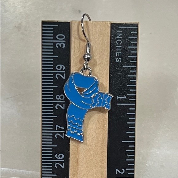 Blue Scarf Earrings - Picture 2 of 2